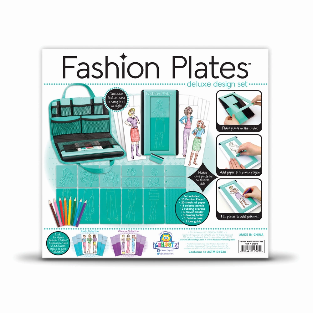 Fashion Plates Deluxe Design Set - Creative Drawing Kit for Kids