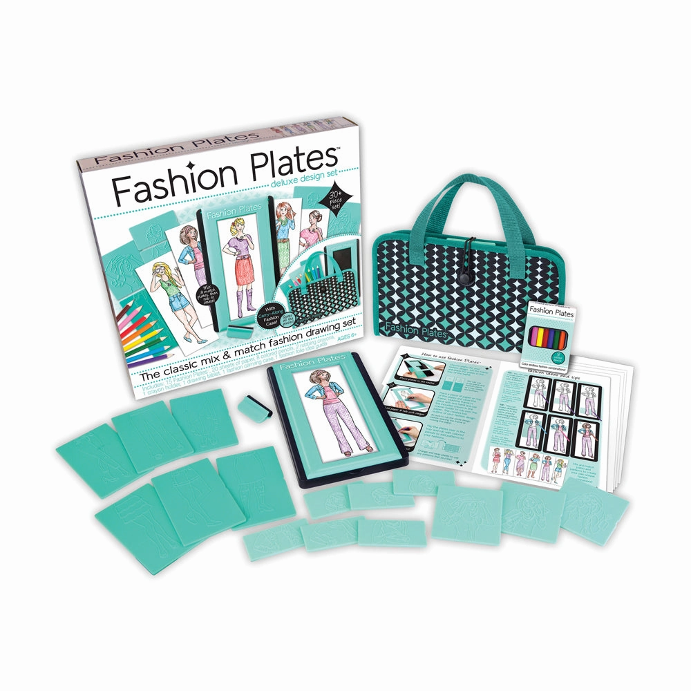 Fashion Plates Deluxe Design Set - Creative Drawing Kit for Kids
