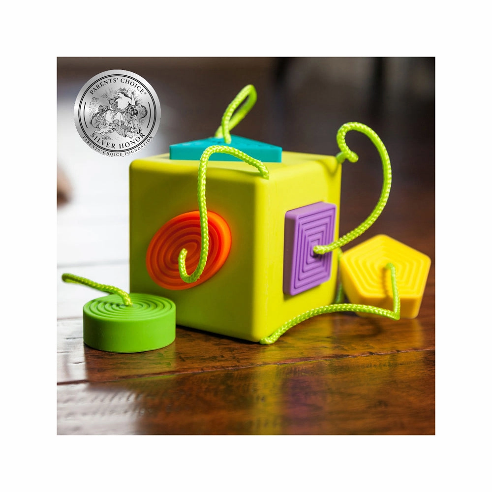 Fat Brain Toy Co. OombeeCube - Shape-Sorting Silicone Cube