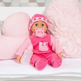 First Words 15-Inch Interactive Baby Doll in Pink - Includes Accessories