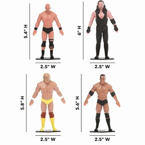 FleXfigs WWE Legends 4-7 inch Articulated Action Figures - The Rock, Hulk Hogan, Stone Cold, Undertaker