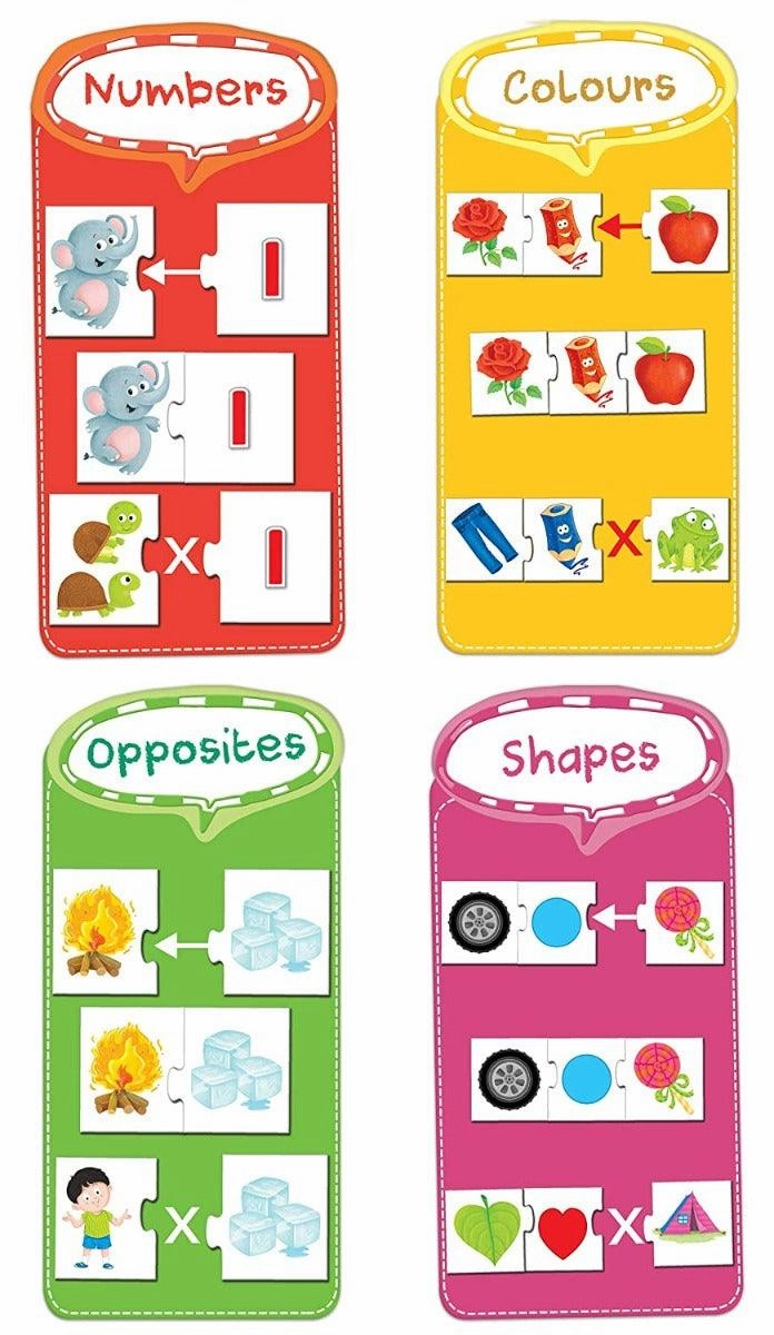 Frank Early Learner Pack 88 Pieces, 20 2-Piece and 16 3-Piece Self-Correcting Puzzles for Ages 3 & Above