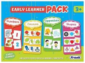 Frank Early Learner Pack 88 Pieces, 20 2-Piece and 16 3-Piece Self-Correcting Puzzles for Ages 3 & Above