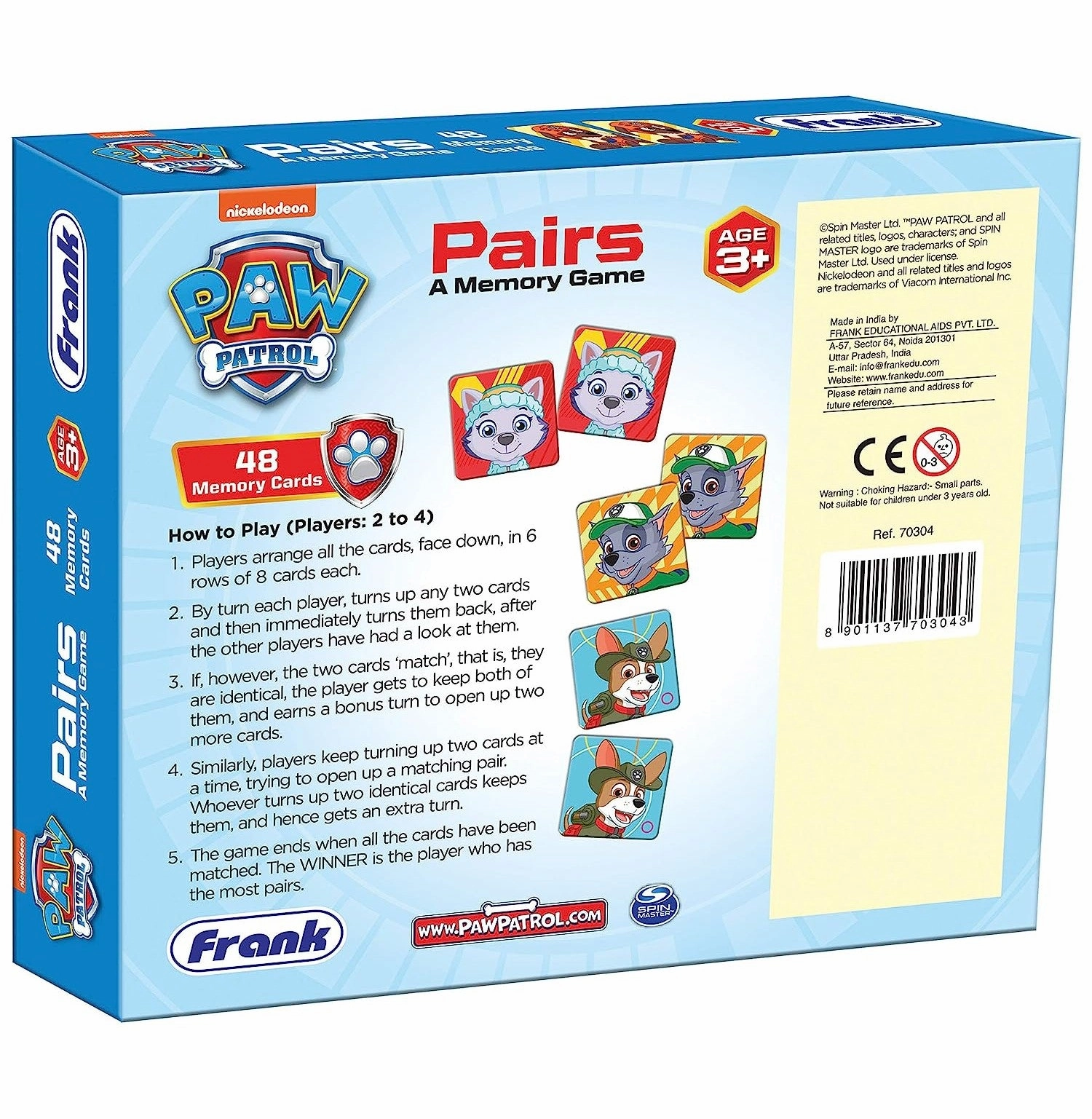 Frank Paw Patrol Pairs  A Memory Game