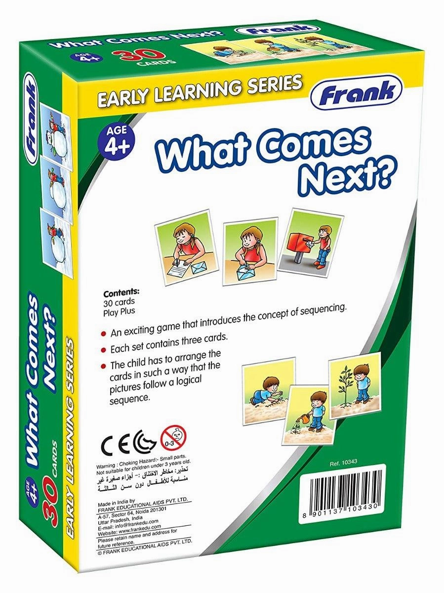 Frank What Comes Next Game 30 Picture Cards, 10 Sets, Early Learner Matching Picture Card Game with Images