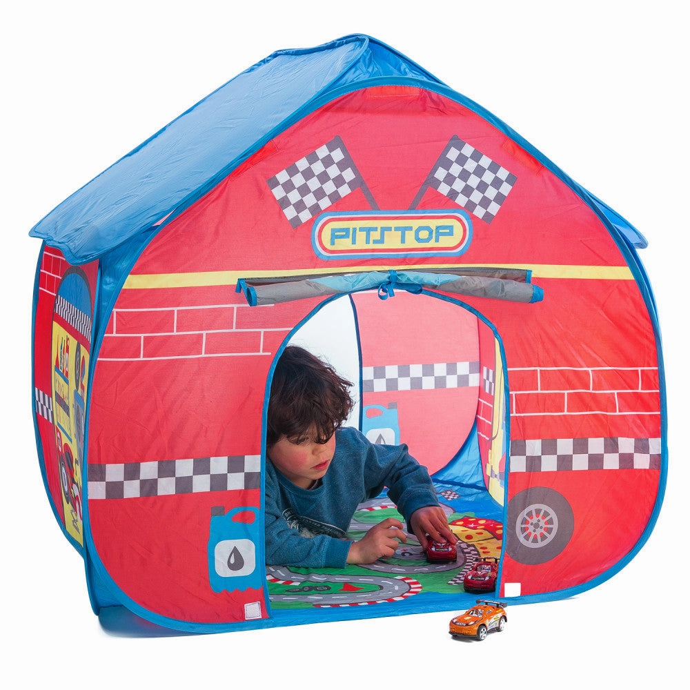 Fun2Give Pop-it-Up Pit Stop Tent with Race-Themed Play Mat