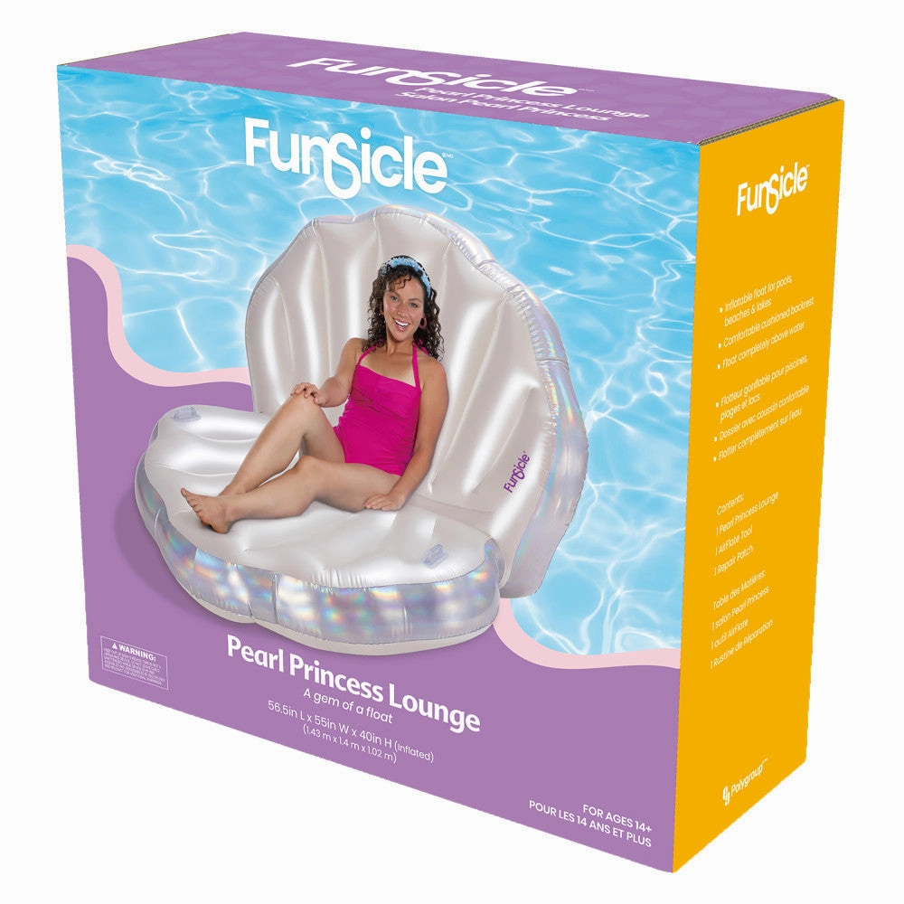 Funsicle Pearl Princess Lounge - Large Inflatable Shell Pool Float