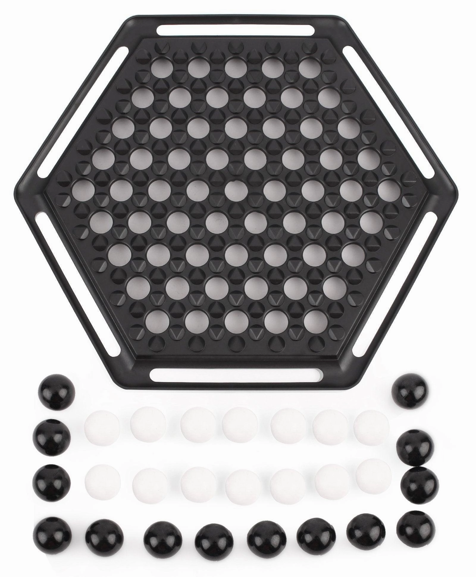 Funskool Abalone Strategical Hexagonal Board Game - Black And White