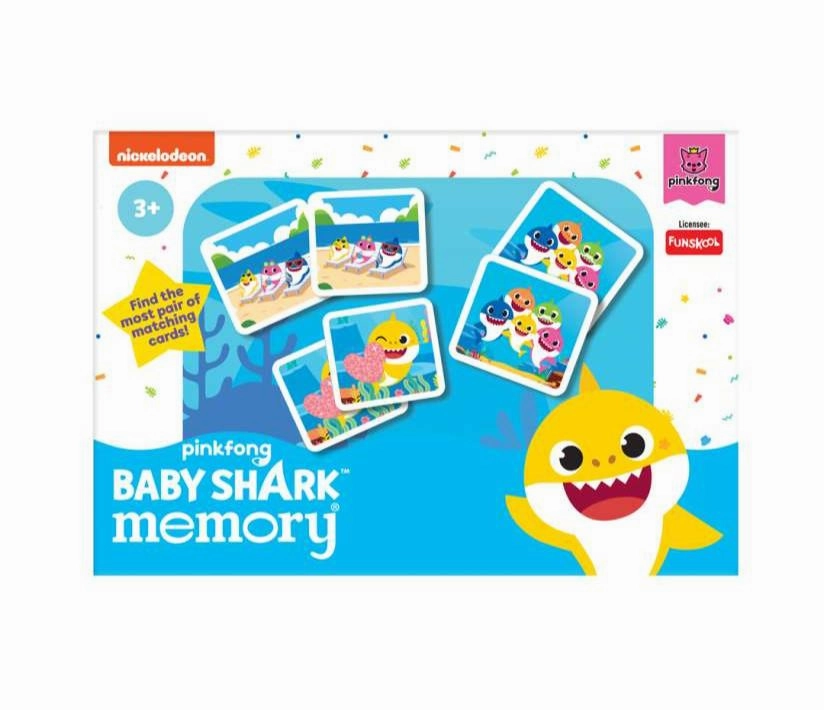 Funskool Baby Shark Mini Memory Game - Matching Picture Snap Pairs Game For Kids Age 3 Years and Up