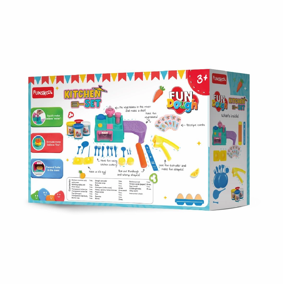 Funskool Fundough Kitchen Set, Cutting and Moulding Playset for 3 Years and above