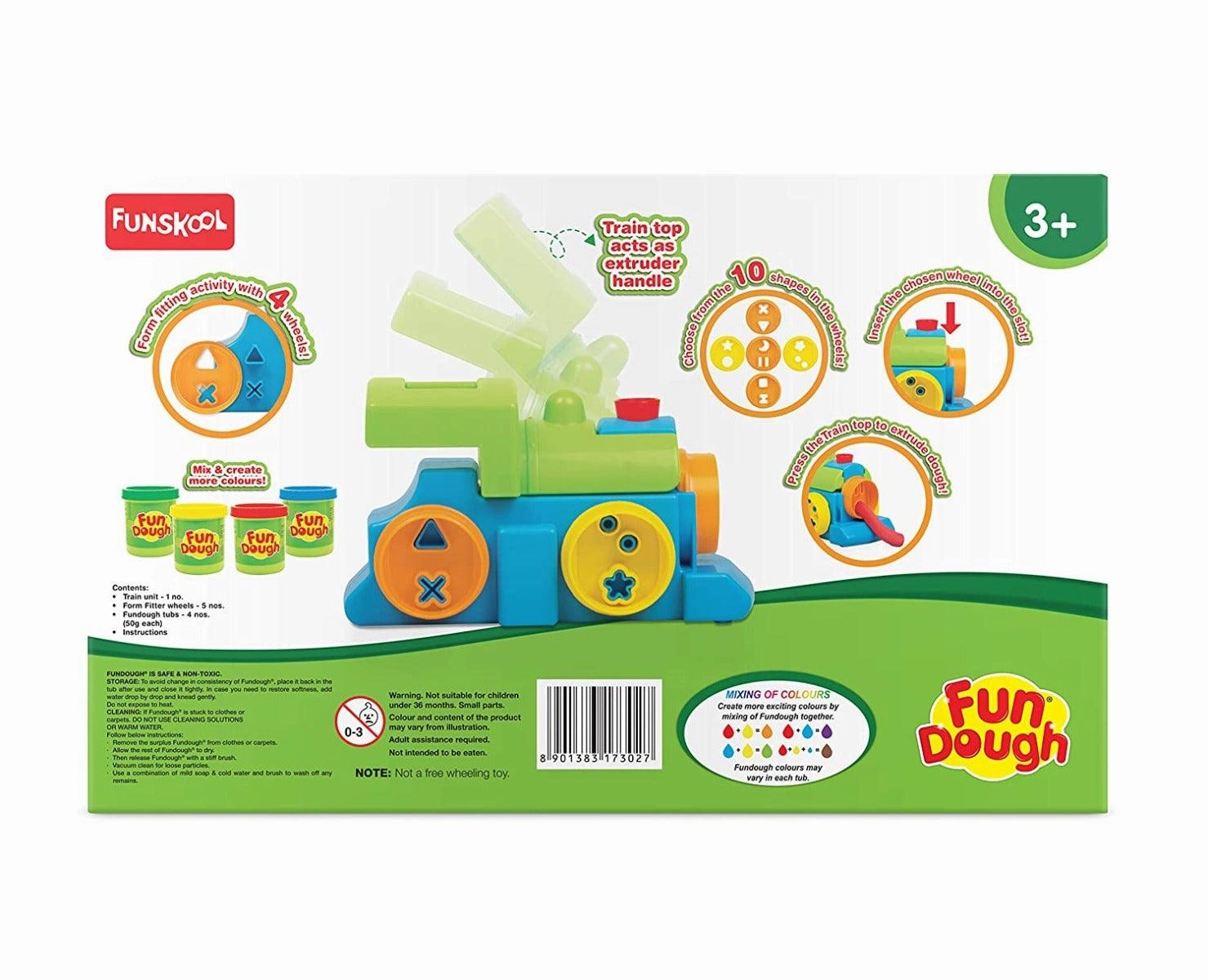 Funskool FunDough Wheel-O-Train - Cutting and Mouding Playset for Ages 3-12 Years