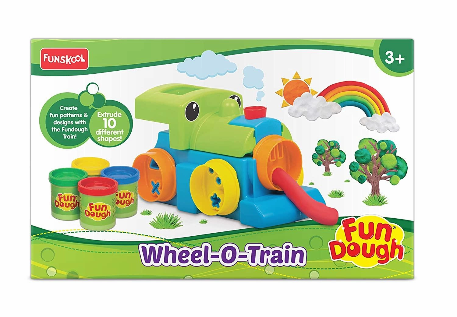 Funskool FunDough Wheel-O-Train - Cutting and Mouding Playset for Ages 3-12 Years
