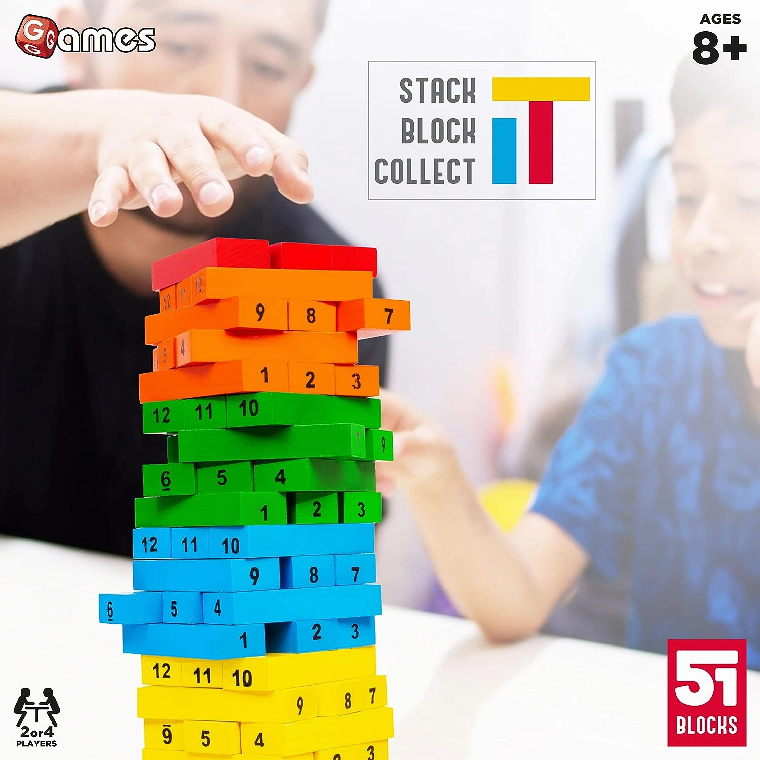 Funskool Games TATERU Hardwood Blocks, Stacking Tower, Strategy Game for 2 or 4 Players Ages 8 Years and Above