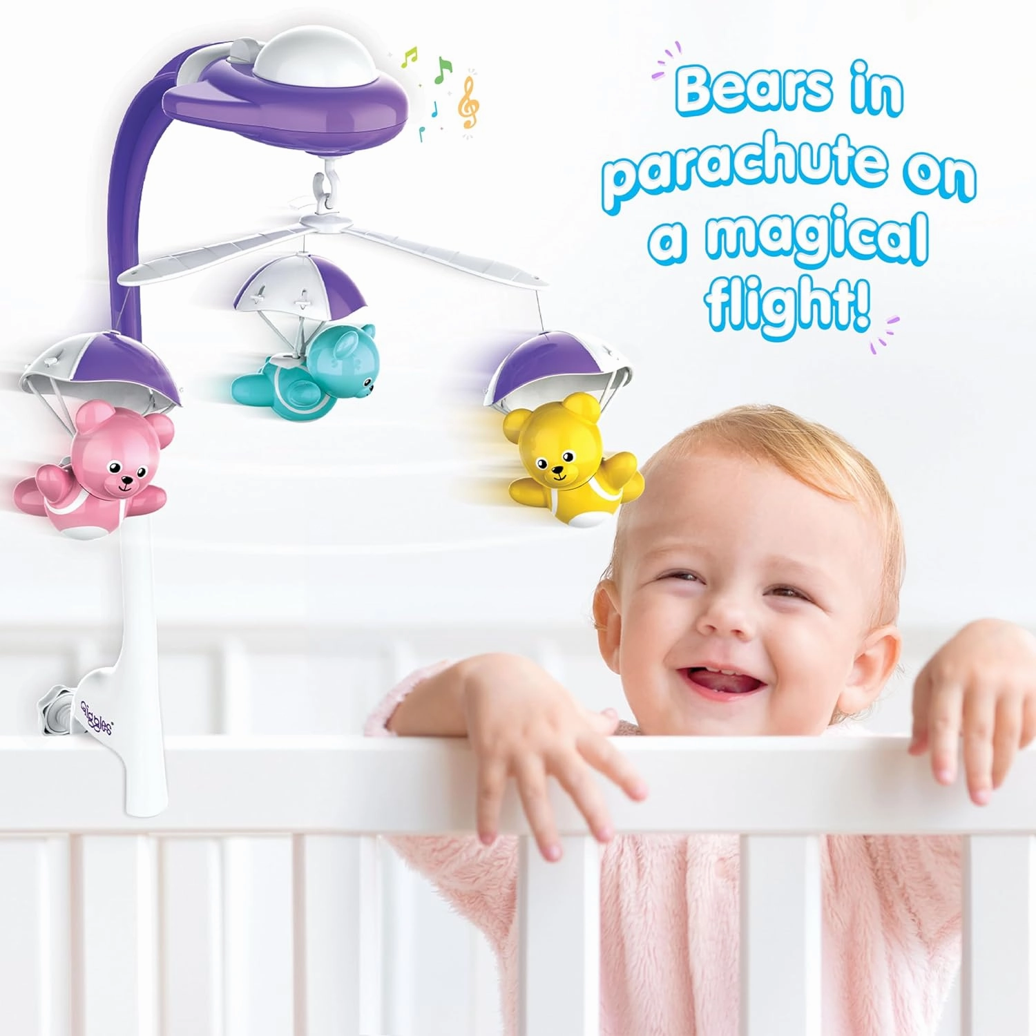 Funskool Giggles Bear Melody Crib Mobile for New Born Babies