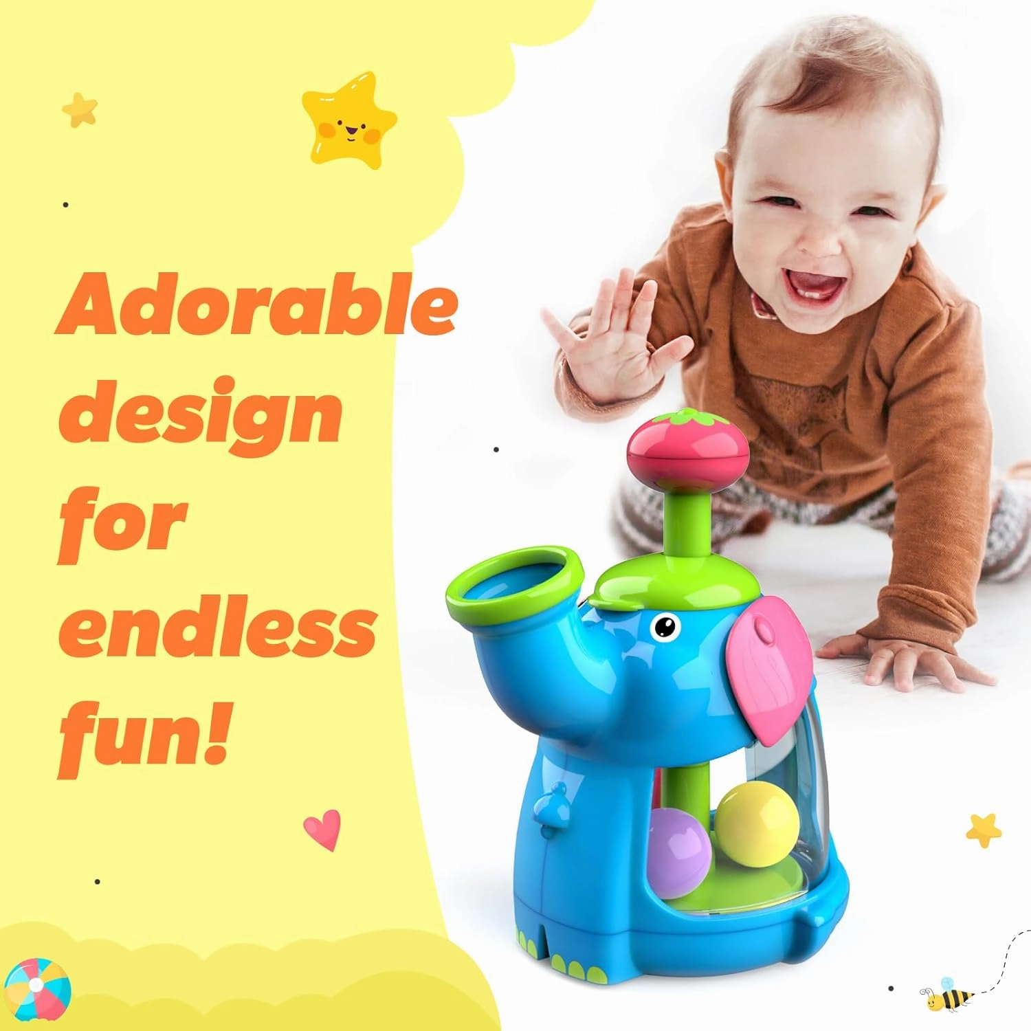 Funskool Giggles Jumbo Push & Twirl Spin Toy for Toddlers for Ages 1 