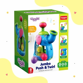 Funskool Giggles Jumbo Push & Twirl Spin Toy for Toddlers for Ages 1 