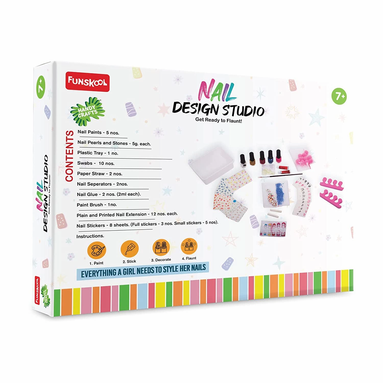 Funskool Handycrafts Nail Design Studio DIY Activity Kit for Girls Ages 7 and Above