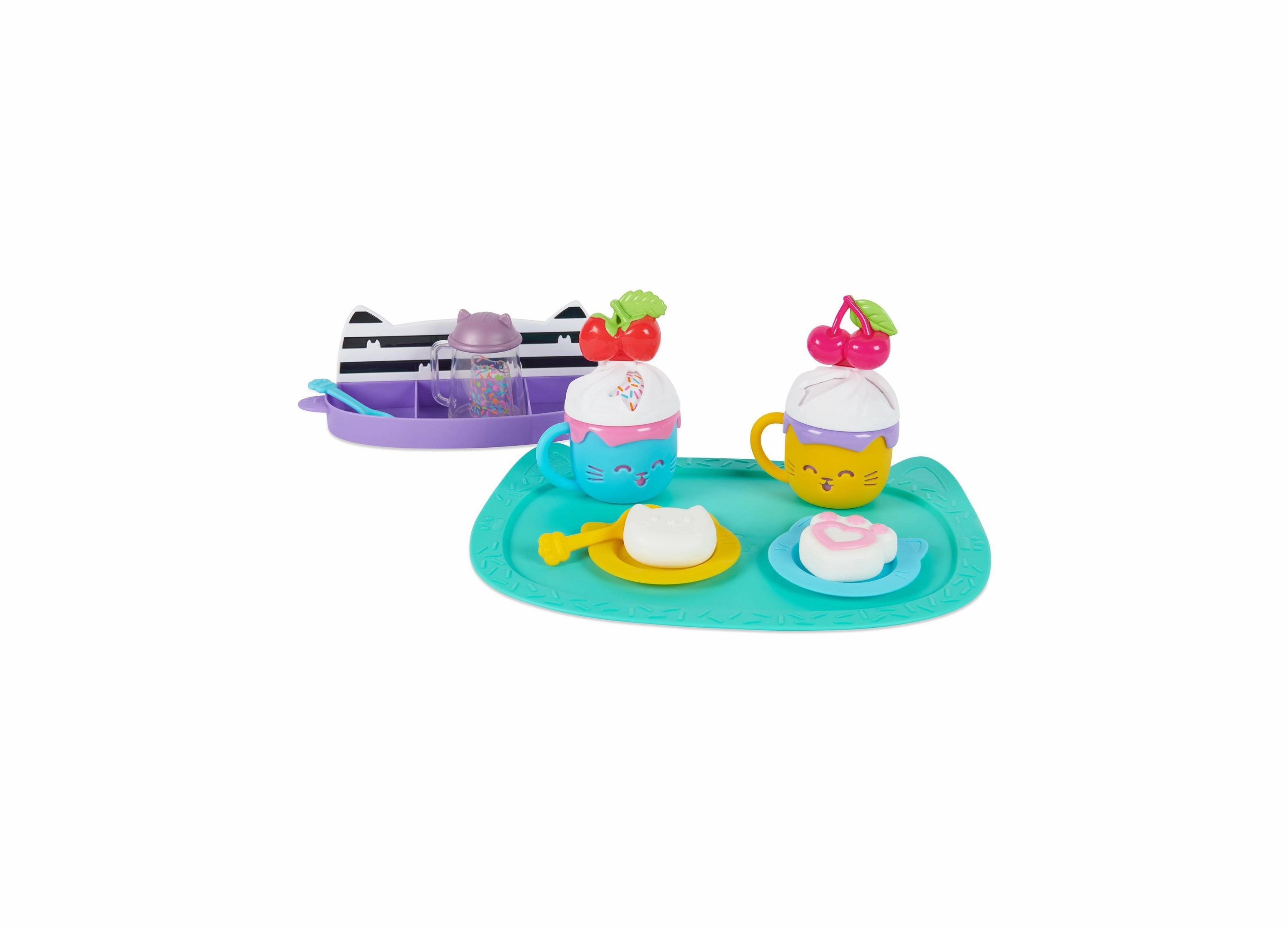 Gabby's Dollhouse 15-Piece Hot Cocoa Party Playset with Rotatable Whip Cream Feature