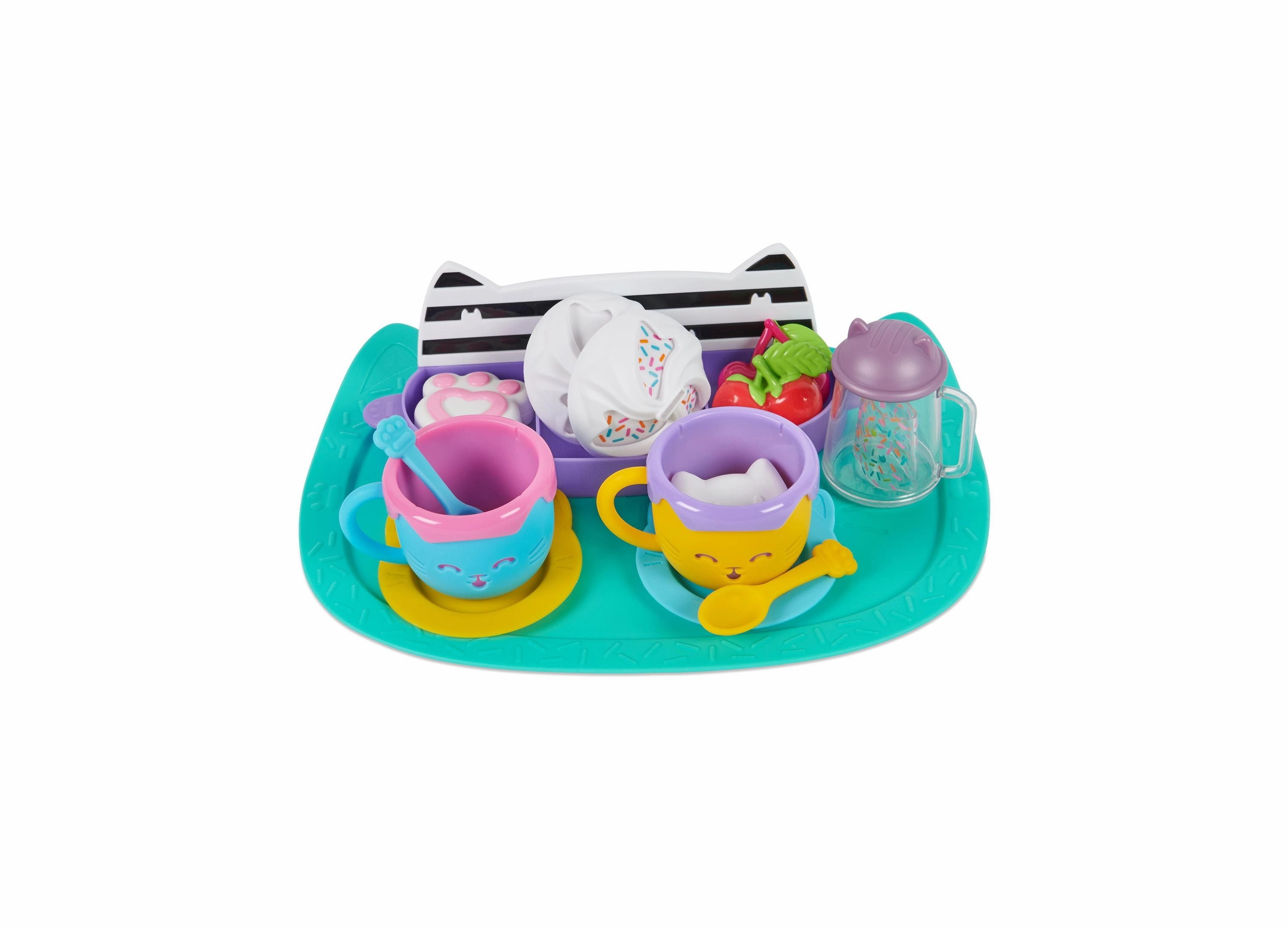Gabby's Dollhouse 15-Piece Hot Cocoa Party Playset with Rotatable Whip Cream Feature