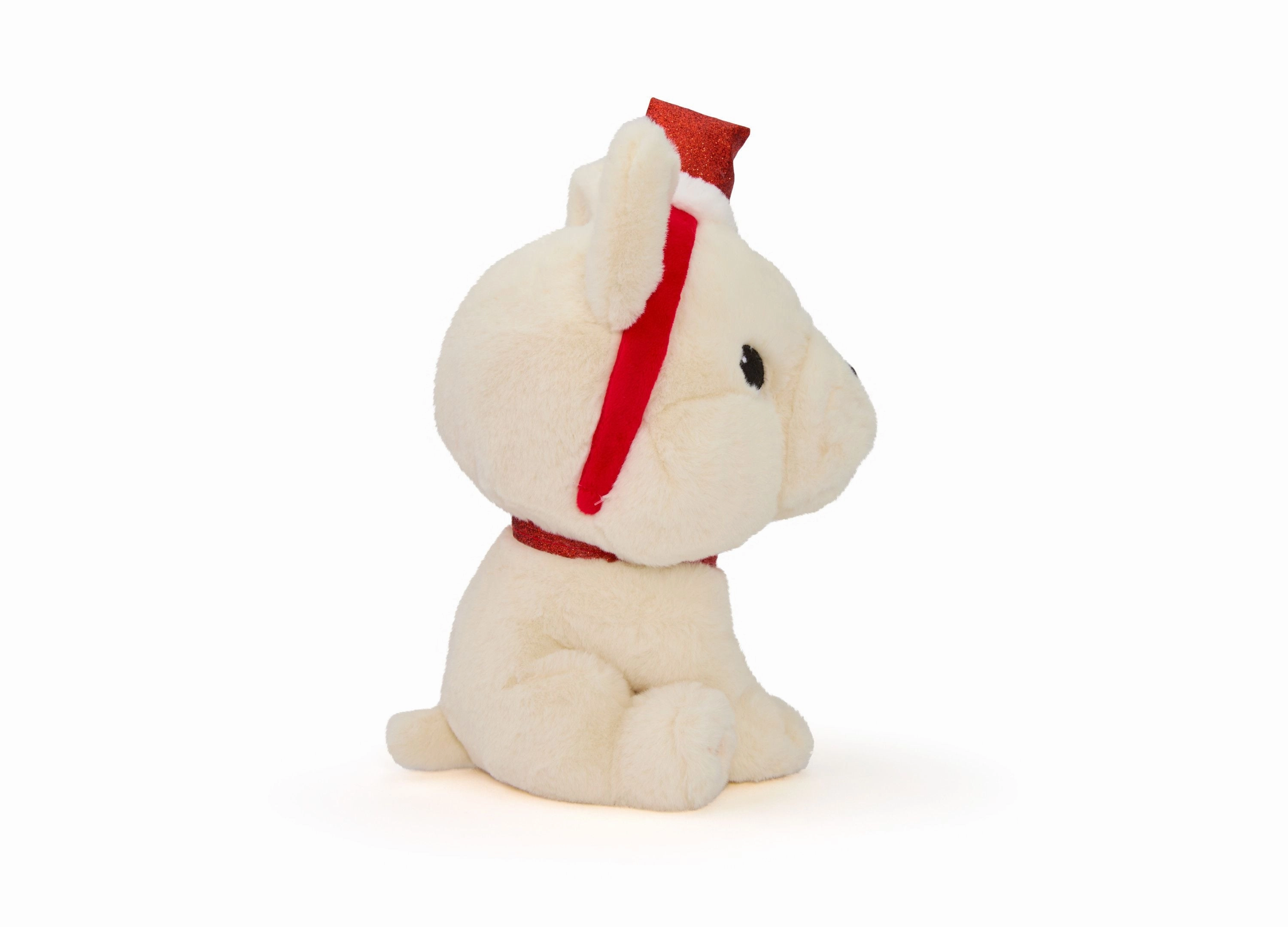 Geoffrey's Toy Box 10 inch French Bulldog Plush with Christmas Hat