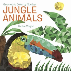 Geometric Color by Number: Jungle Animals