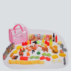 Gi-Go Toy 120-Piece Play Food Set with Carry Bag - Multicolor