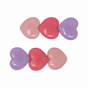 Glitter Hearts Alligator Hair Clips