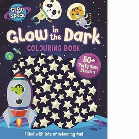 Glow In Space Glow In The Dark Coluring Book With Puffy Stickers