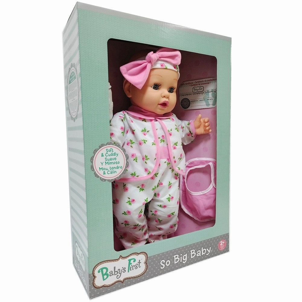 Goldberger 19" Baby's First So Big Baby Doll - White Pajama Outfit