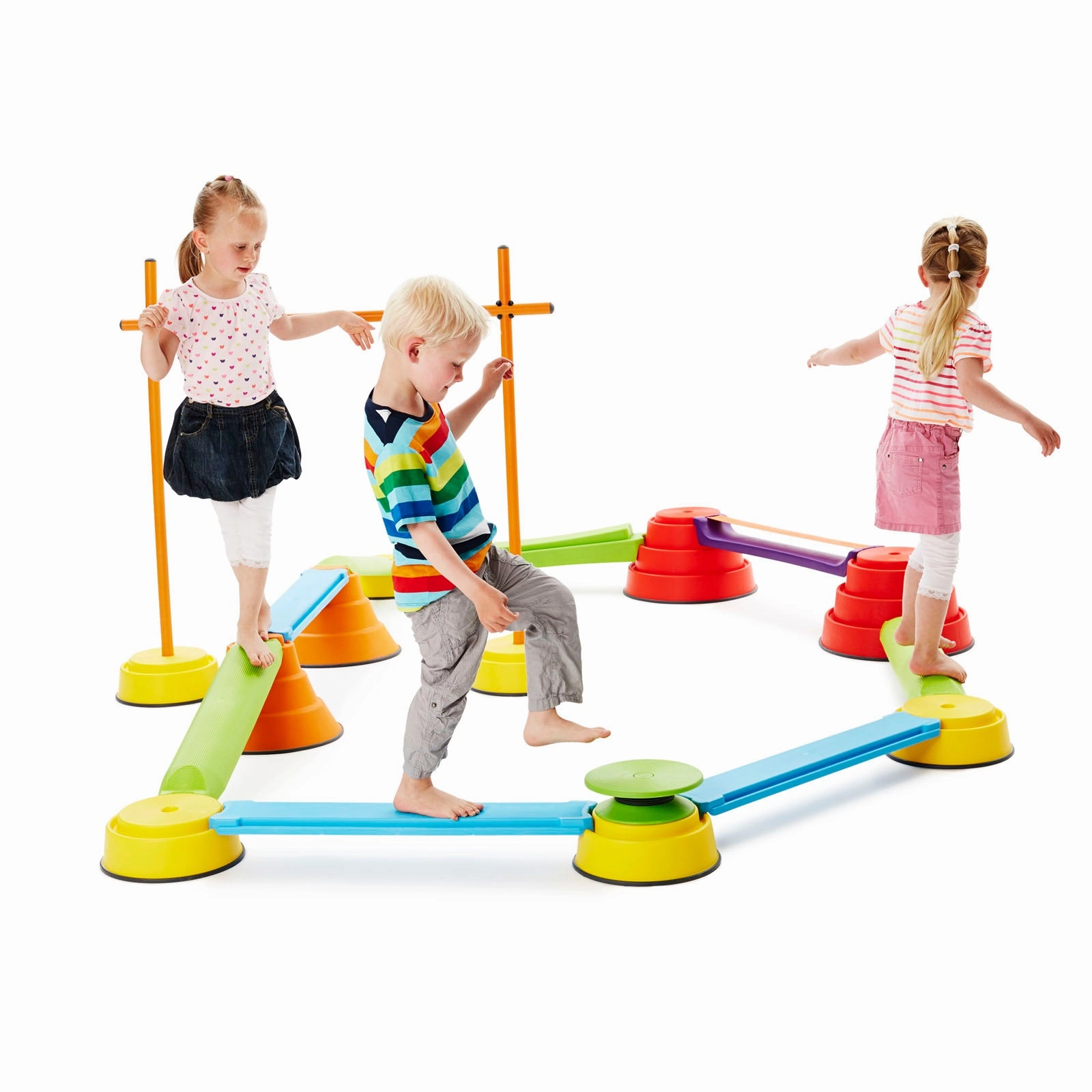 GONGE Build N Balance Advanced Set, Playful Backyard Balancing Course