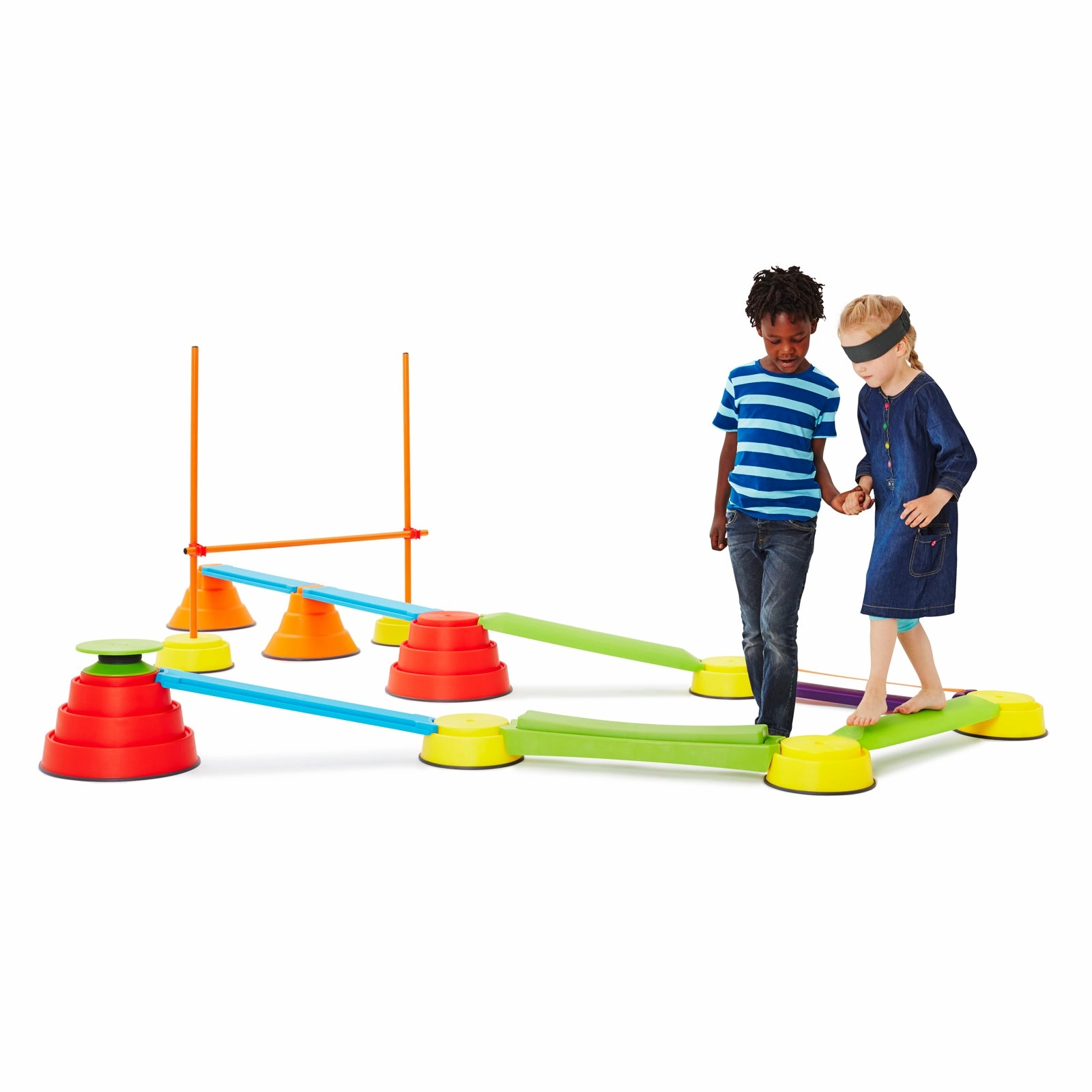 GONGE Build N Balance Advanced Set, Playful Backyard Balancing Course