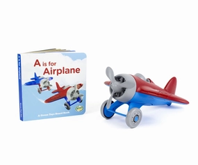 Green Toys Airplane and A is for Airplane Board Book Set