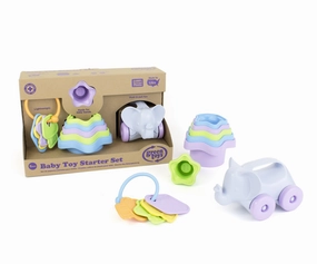 Green Toys Baby Toy Starter Set  Colorful Keys, Cups & Elephant