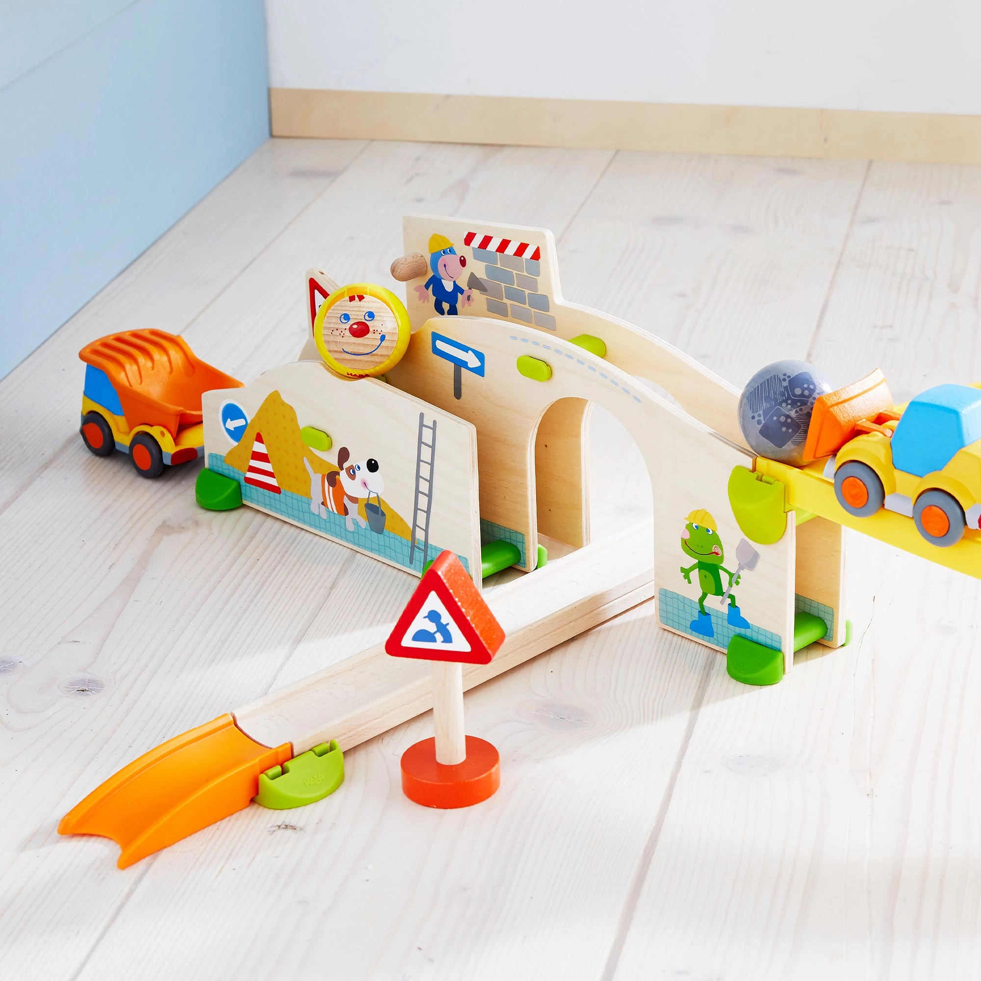HABA Kullerbu Construction Site Play Track Starter Set - Interactive Toy