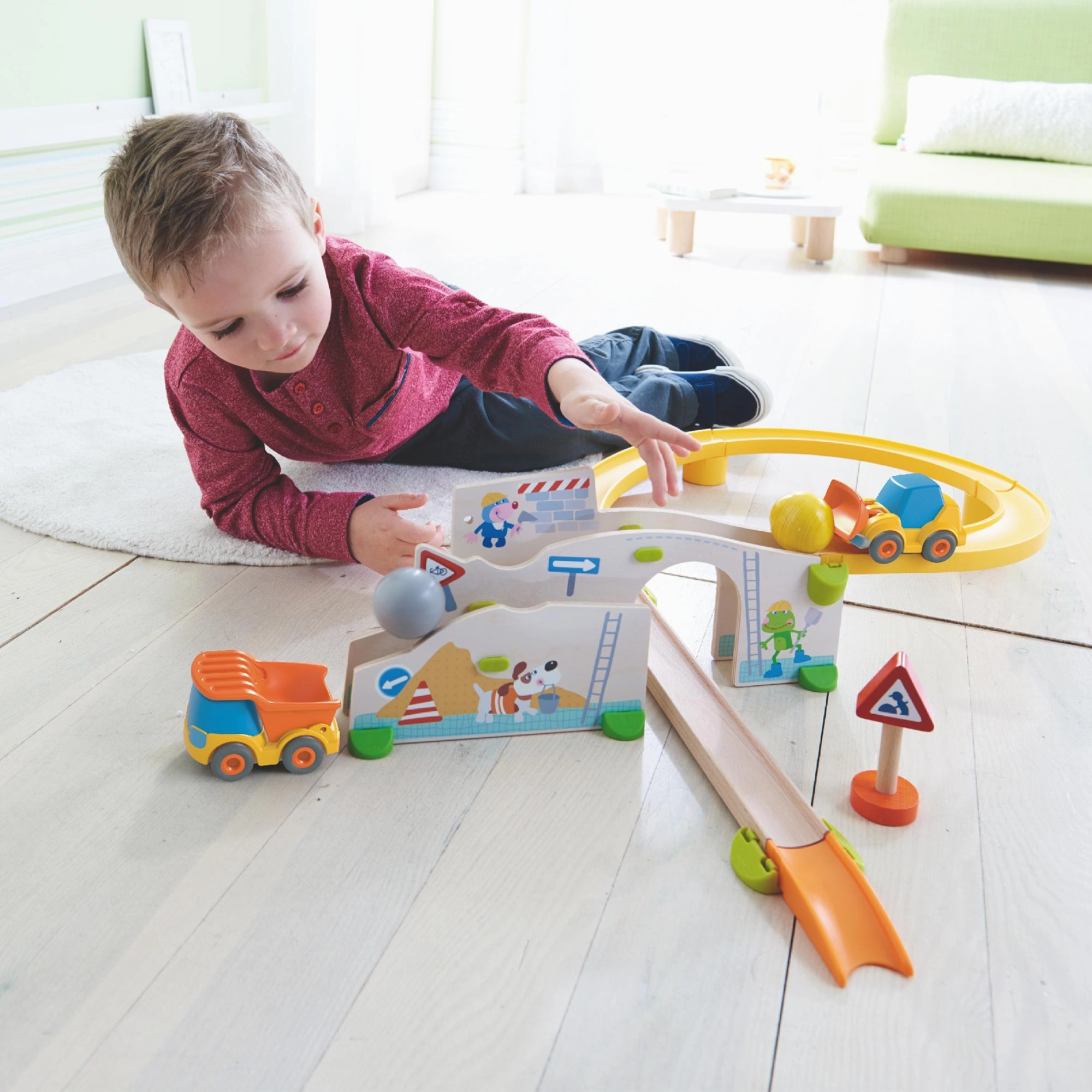 HABA Kullerbu Construction Site Play Track Starter Set - Interactive Toy
