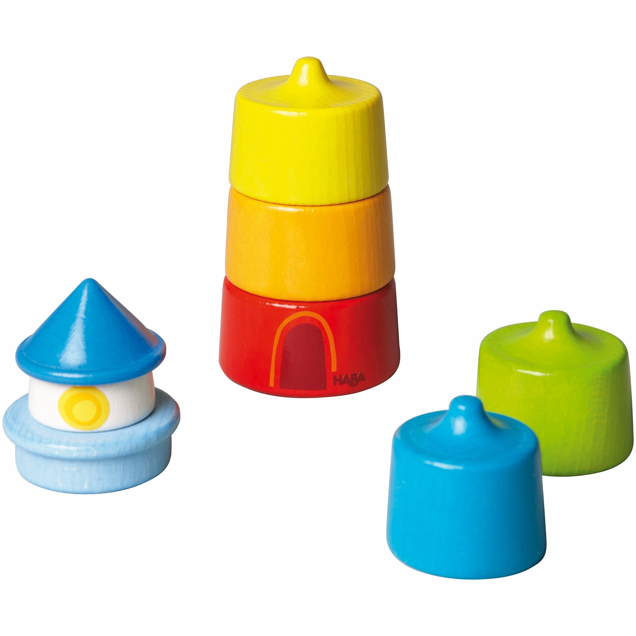 HABA Lighthouse Wooden Rainbow Stacker  Colorful Learning Toy