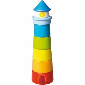HABA Lighthouse Wooden Rainbow Stacker  Colorful Learning Toy