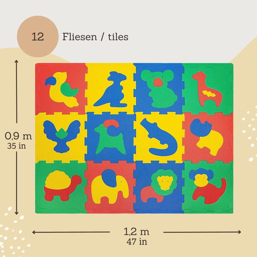 Hakuna Matte: Safari Adventure Baby Play Mat - 12 Piece Set