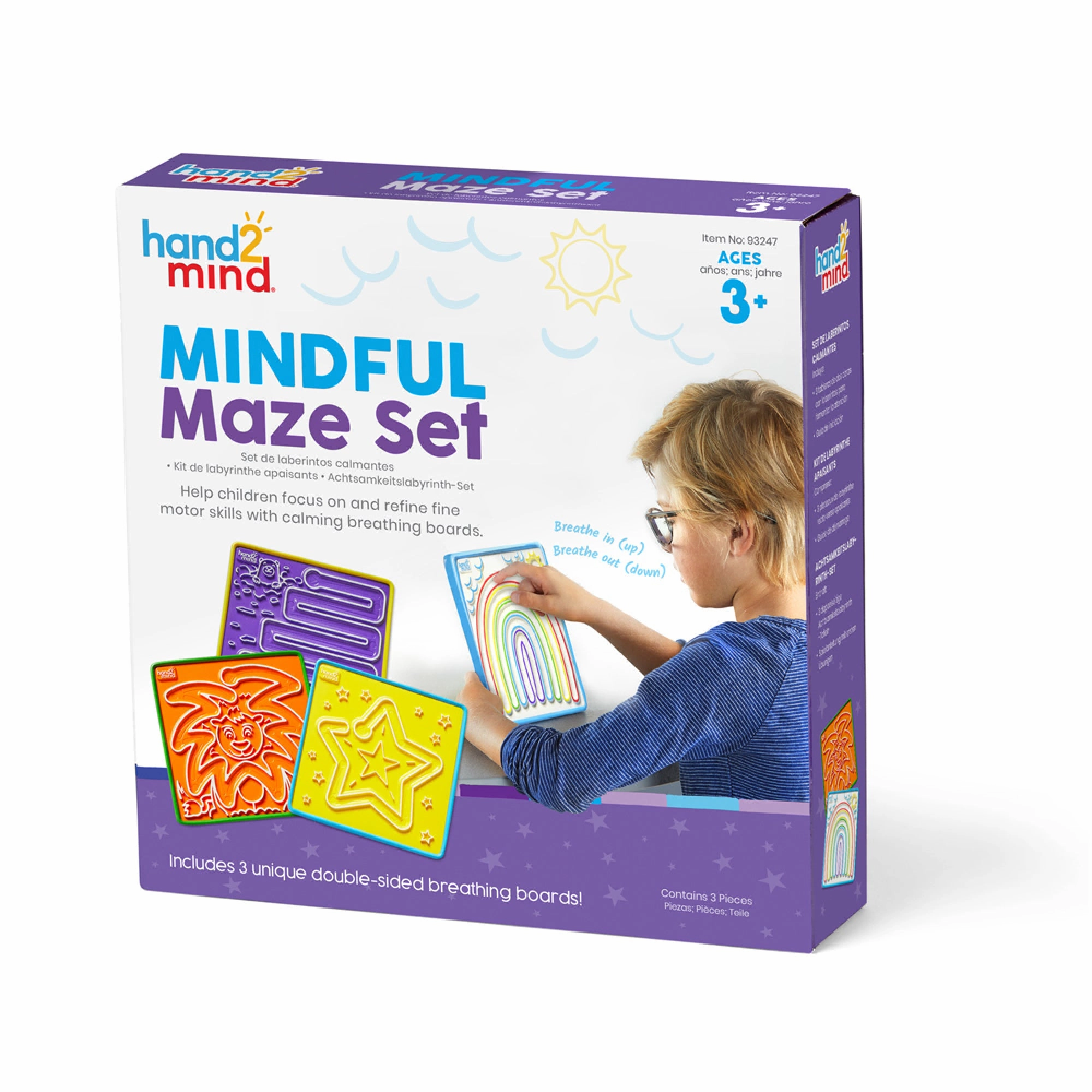 Hand2Mind Mindful Maze Set - Breathe & Play Guided Experience