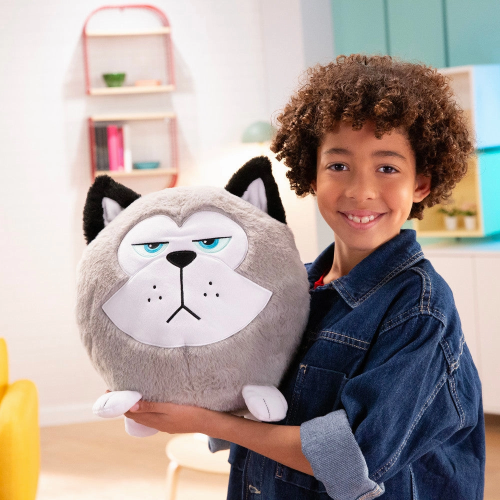 Hangry Petz Cooper Husky 12 inch Sound Plush - Grey & White