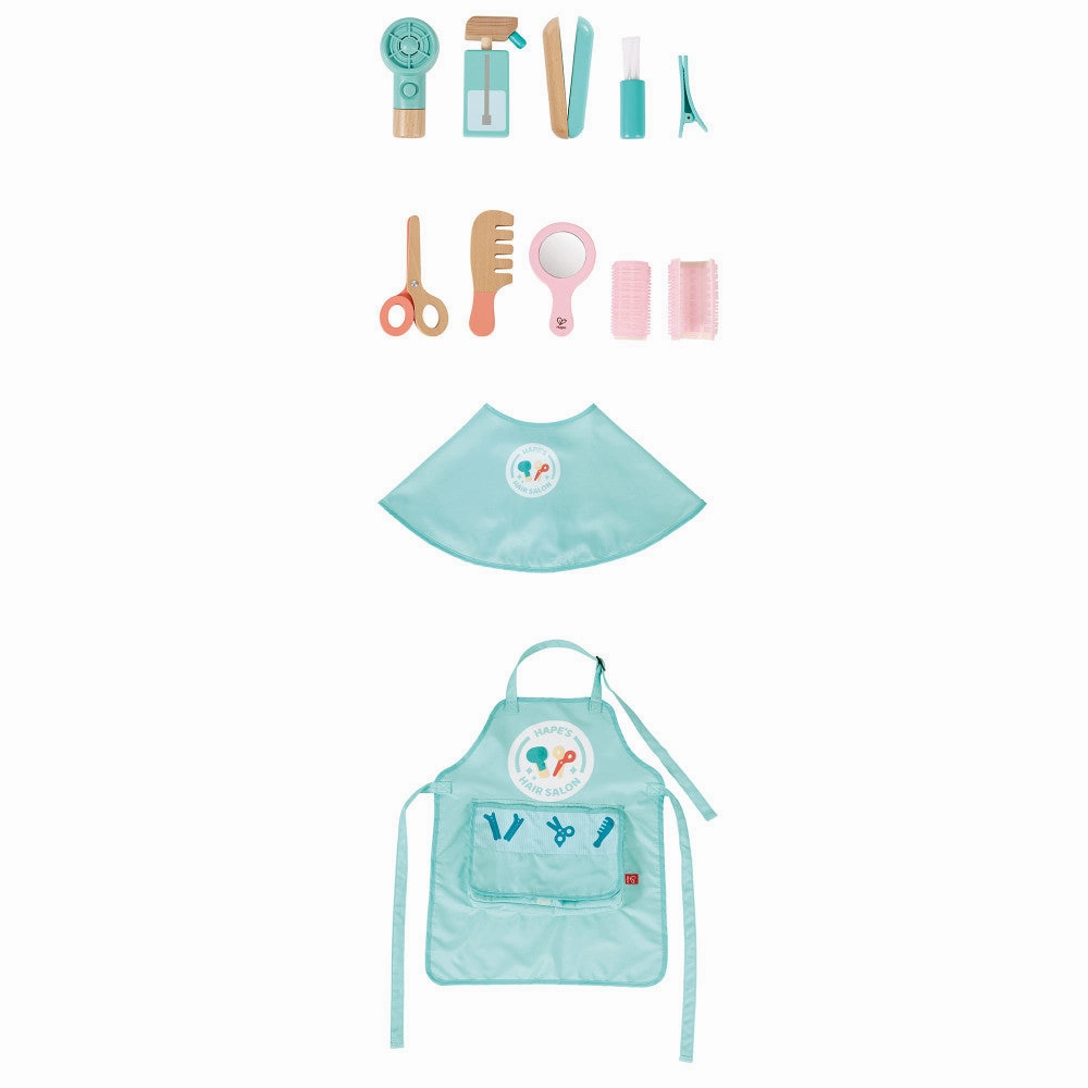 Hape 15pc Super Stylish Hair Salon Play Set - Teal & Pink