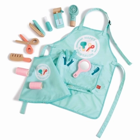 Hape 15pc Super Stylish Hair Salon Play Set - Teal & Pink