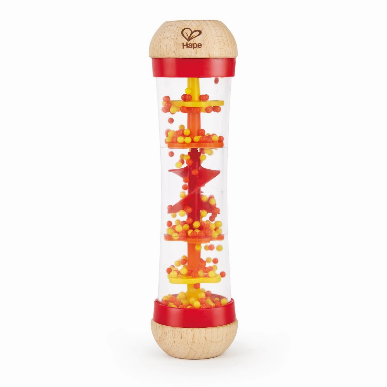 Hape Beaded Raindrops Toy For Kids Mini Wooden Musical Shake & Rattle Rainmaker