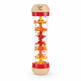Hape Beaded Raindrops Toy For Kids Mini Wooden Musical Shake & Rattle Rainmaker