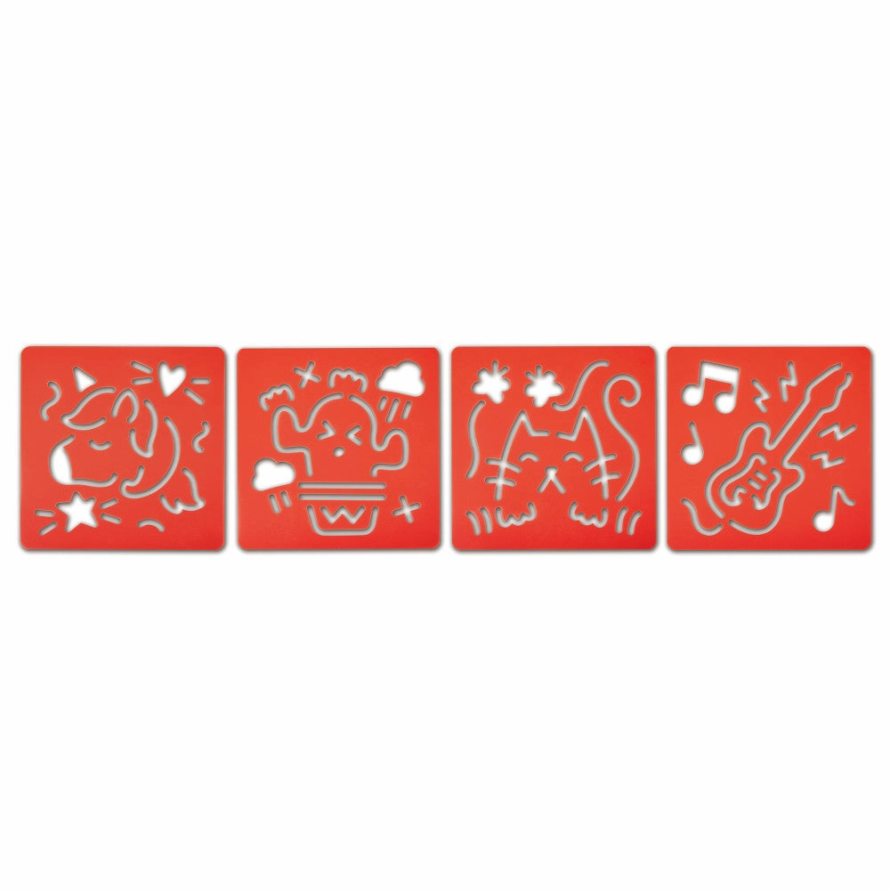 Hape Chalks & Stencils Art Kit - 22 Piece Activity Set for Kids