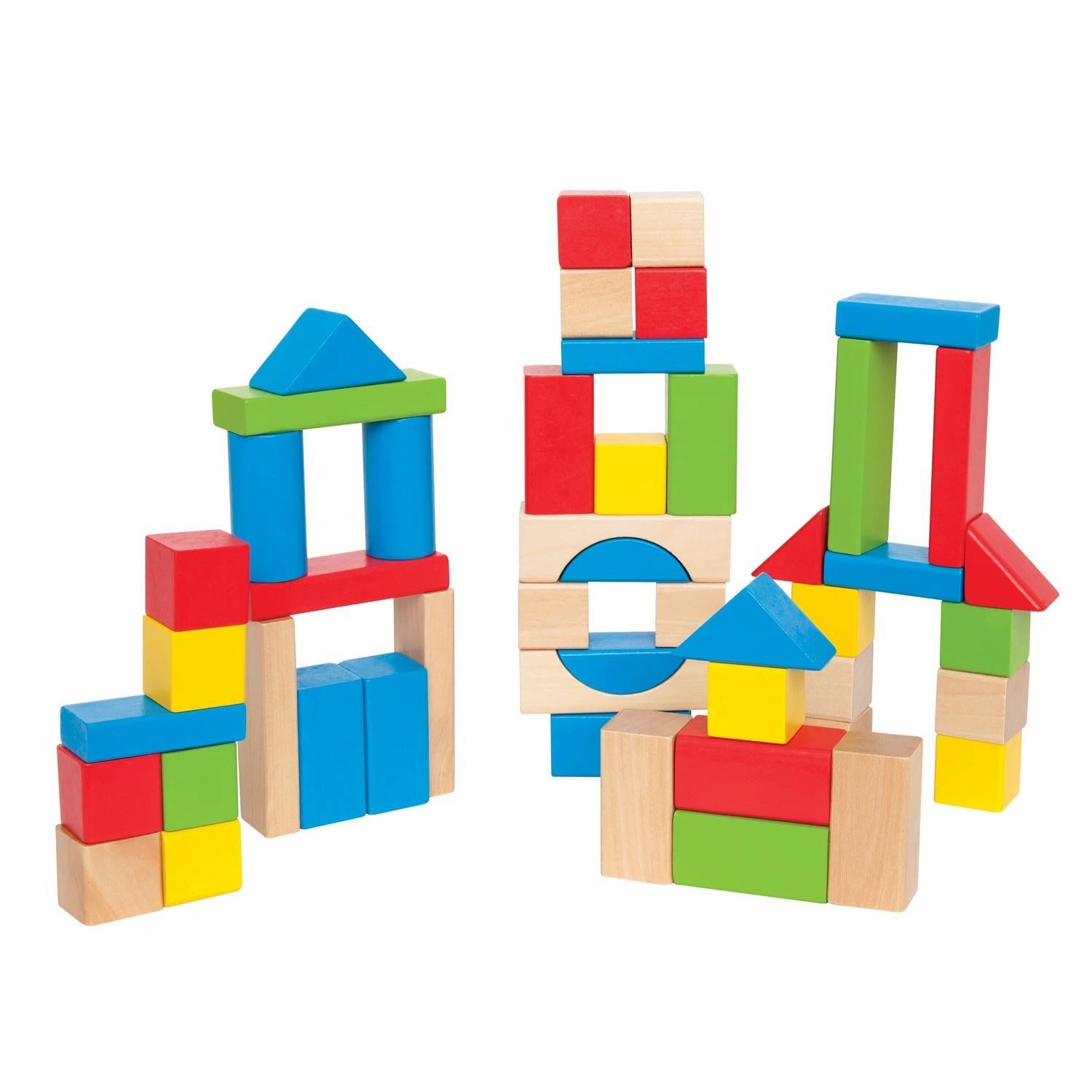 Hape Children's Maple Wooden Building Blocks & Cotton Bag for Ages 1 