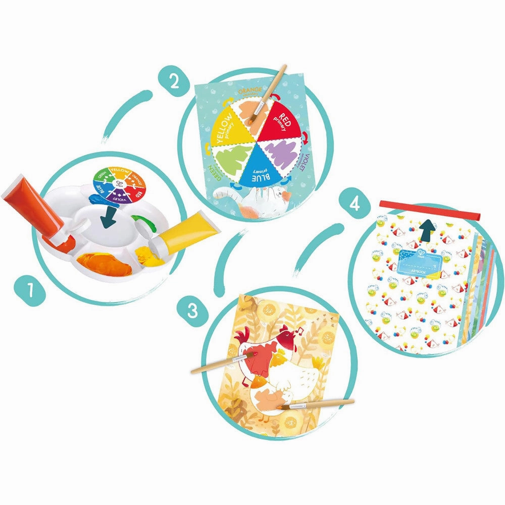 Hape Color Mix 24-Piece Painting Activity Art Kit for Kids