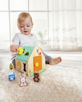 Hape Critter House Shape Sorter Wooden Playset for Toddlers Age 2 & Up
