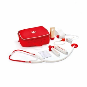 Hape Doctor on Call Wooden Medical Playset - Red - Ages 3 