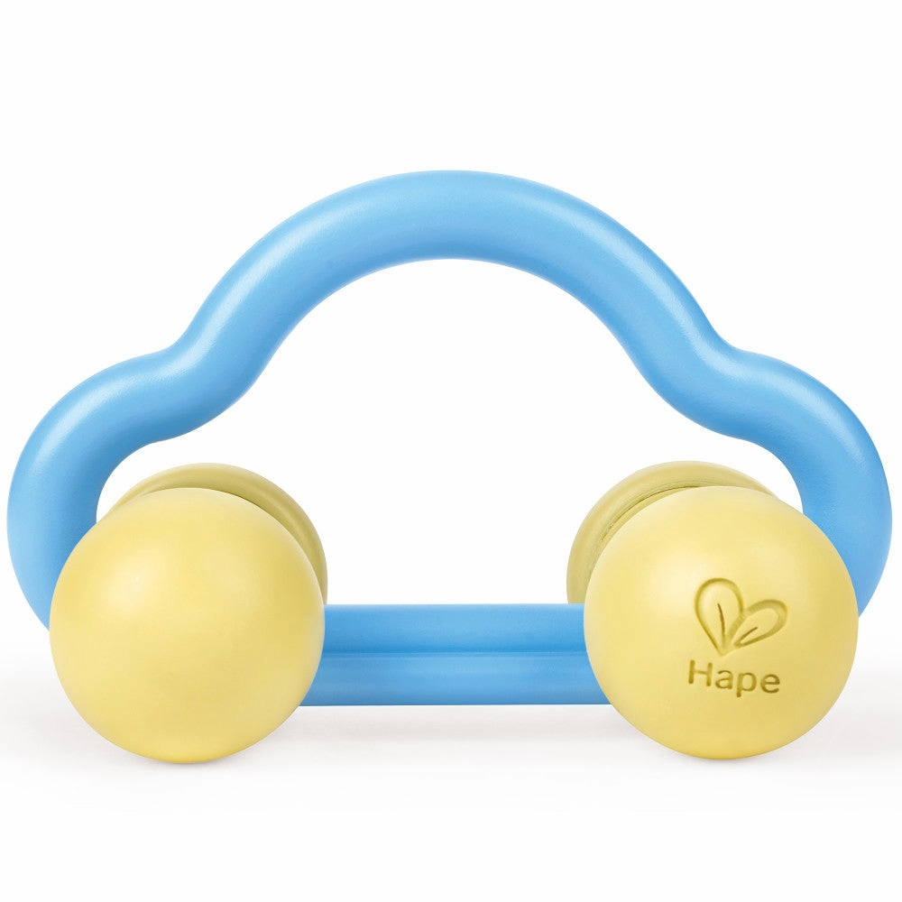 Hape Eco-Friendly Rattle & Roll Toy Car  Blue & Yellow